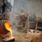 Rik Poot in zijn atelier 1978 • Rik Poot dans son atelier 1978